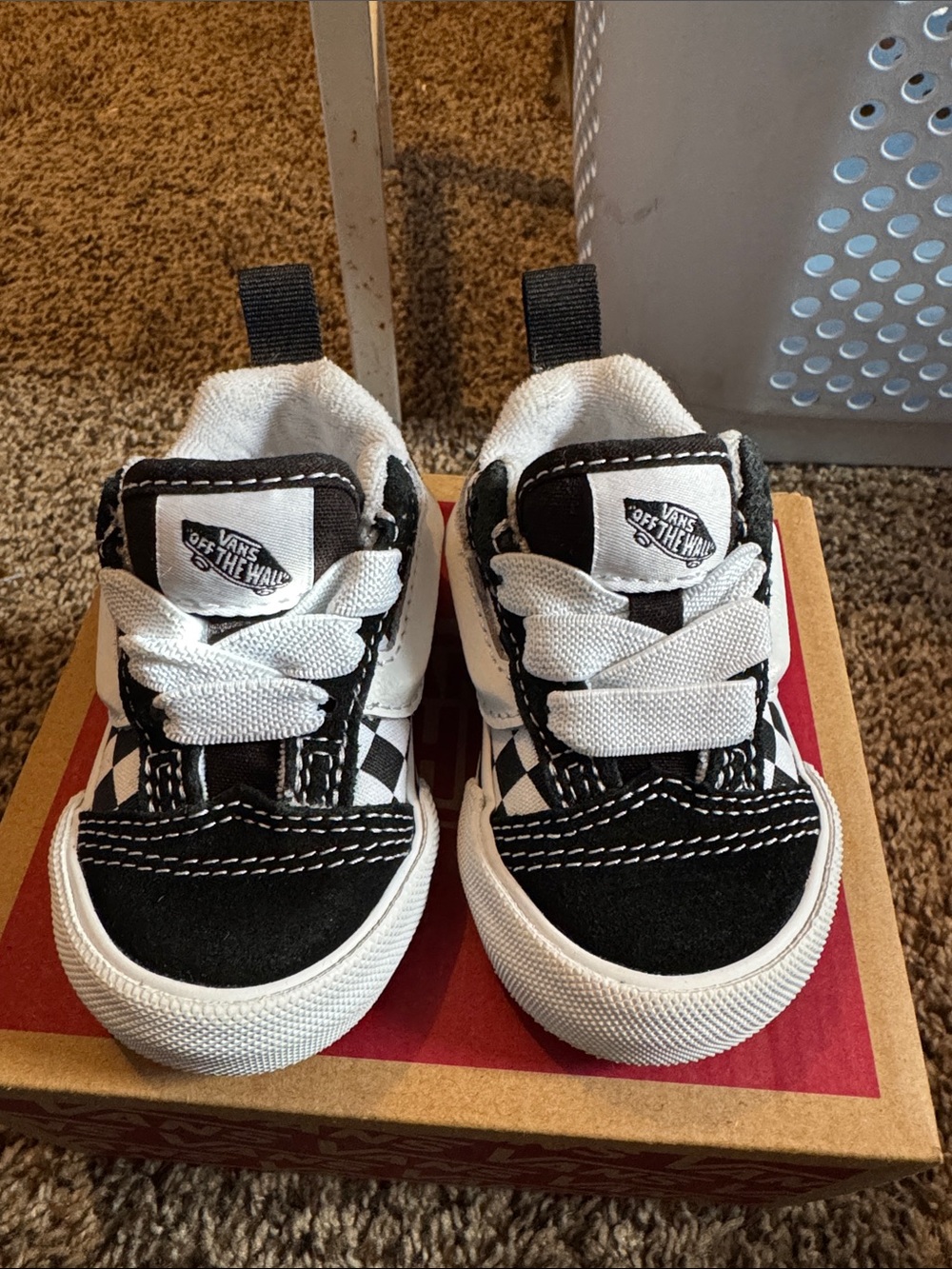 Vans Kids Black & White Checkerboard Lace-Up Sneakers